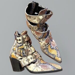 Jeffrey Campbell Caceres Snakeskin Boots 8.5 Barely Worn